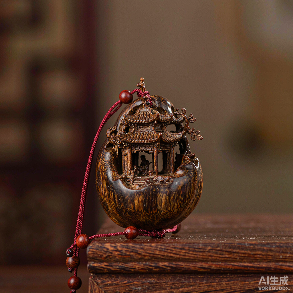 A hand-carved walnut-pit pendant from Bozhou